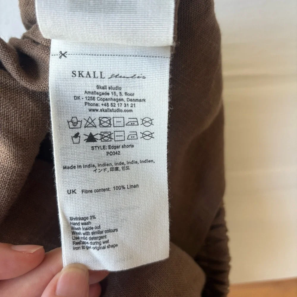NWT Skall Studio Edgar Linen Shorts Cedar Brown Size 34 XS